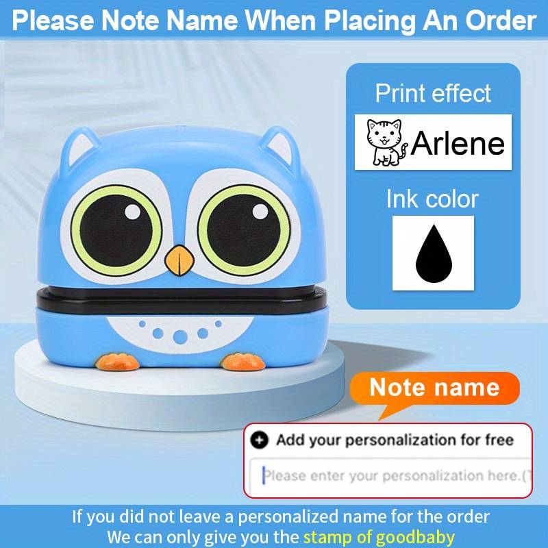Blue Owl Custom made Name Personalized Stamp Diy Name Seal - Temu